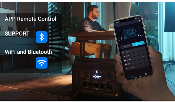 110V-240V Voltaggio di uscita Generatore solare portatile con app Wifi Bluetooth per energia solare