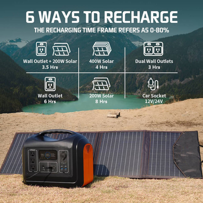 Centrale elettrica solare portatile 600W 595.2Wh per all'aria aperta Campeggio Viaggi Caccia Blackout