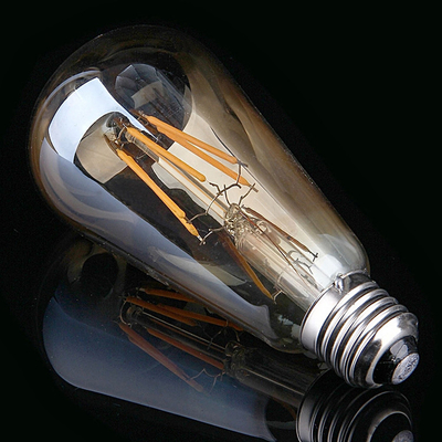 Fornitore di corrente alternativo Vetro d'ambra d'epoca ST19 Lampada a LED Dimmabile 40W Sostituzione Candela calda Base media