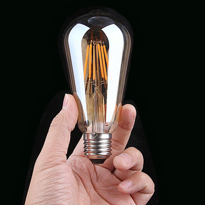 Fornitore di corrente alternativo Vetro d'ambra d'epoca ST19 Lampada a LED Dimmabile 40W Sostituzione Candela calda Base media