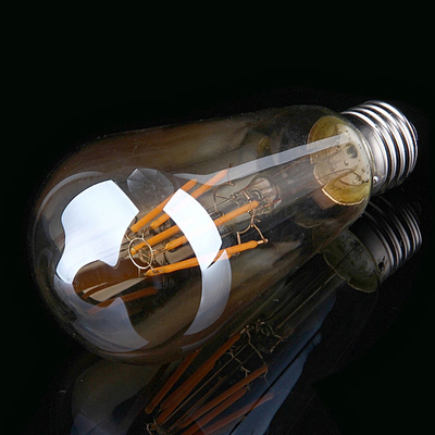 Fornitore di corrente alternativo Vetro d'ambra d'epoca ST19 Lampada a LED Dimmabile 40W Sostituzione Candela calda Base media