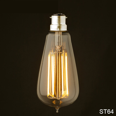 Fornitore di corrente alternativo Vetro d'ambra d'epoca ST19 Lampada a LED Dimmabile 40W Sostituzione Candela calda Base media