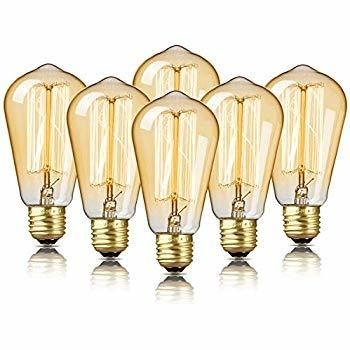 Lunga durata di vita 6W lampadina a filamento a LED dimmabile in luce gialla calda ambra per base E26