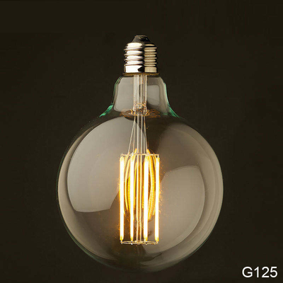 110 lm/w E26 E27 9W G125 G95 Lampadina a filamento a LED con funzione dimmabile e vetro ambra
