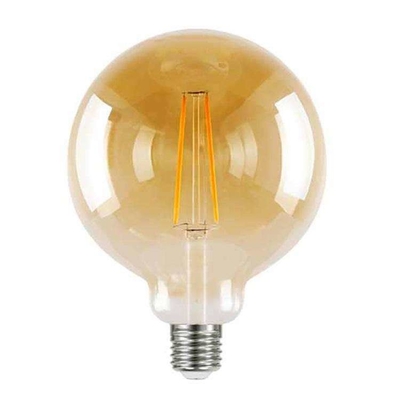 110 lm/w E26 E27 9W G125 G95 Lampadina a filamento a LED con funzione dimmabile e vetro ambra